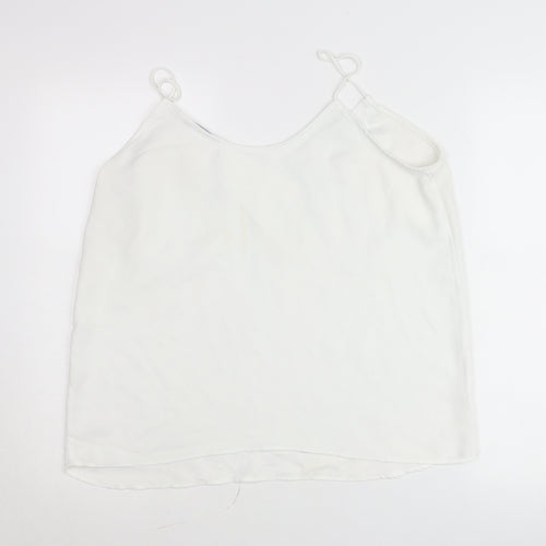Mango Womens White L Camisole Tank Top Spaghetti Strap Summer