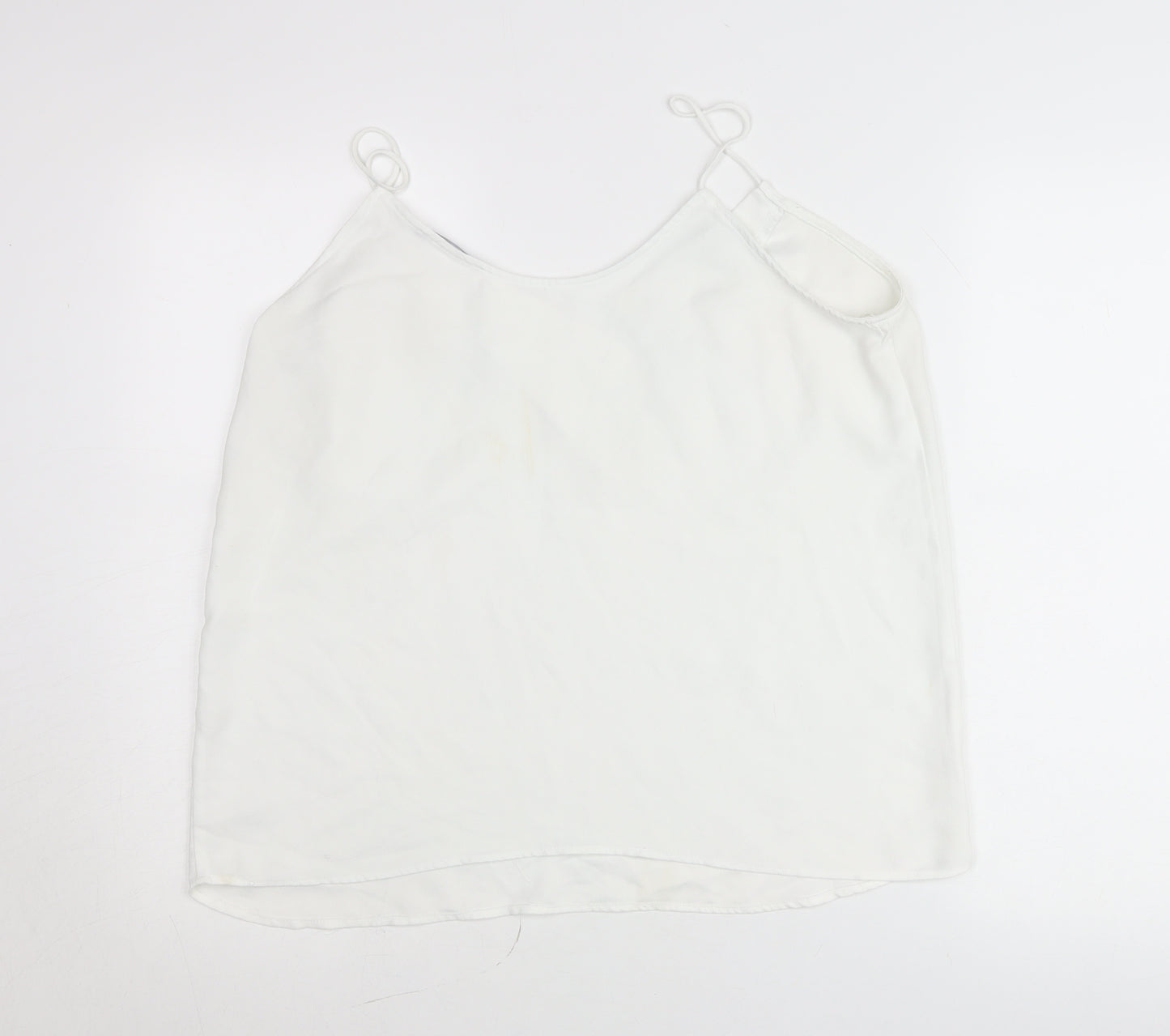Mango Womens White L Camisole Tank Top Spaghetti Strap Summer