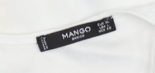 Mango Womens White L Camisole Tank Top Spaghetti Strap Summer