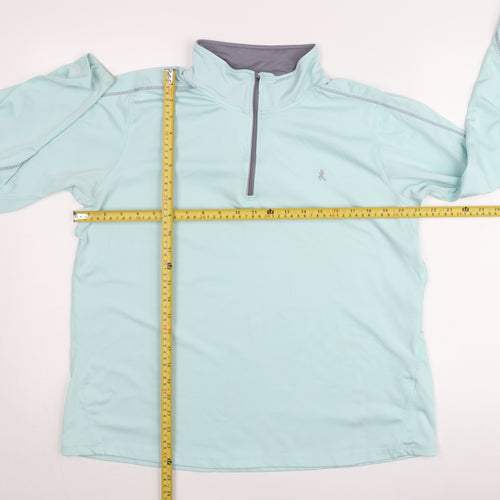 Work Out Womens Blue L Athletic Pullover Jumper 1/4 Zip Long Sleeve