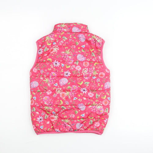 Name It Girls Pink Floral Padded Waistcoat Jacket 6 Years Polyester