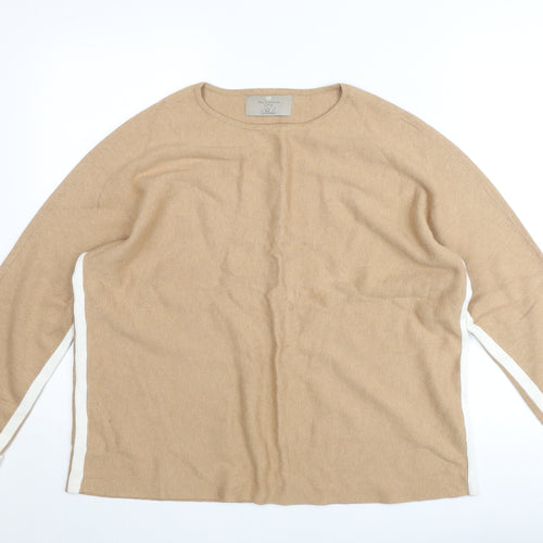 Paul Costelloe Women’s Beige Wool Pullover Jumper L Crew Neck