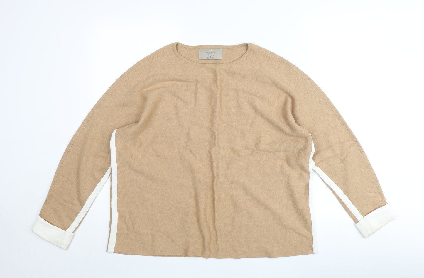 Paul Costelloe Women’s Beige Wool Pullover Jumper L Crew Neck