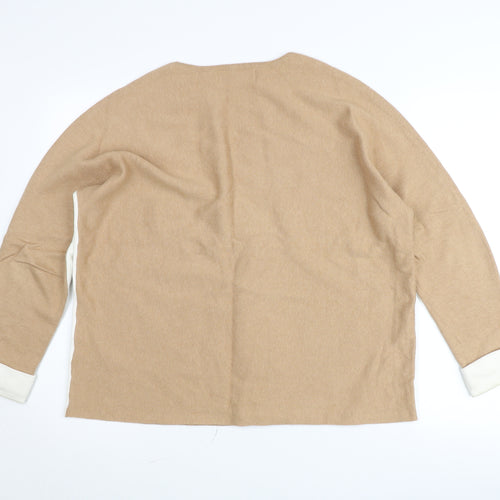 Paul Costelloe Women’s Beige Wool Pullover Jumper L Crew Neck