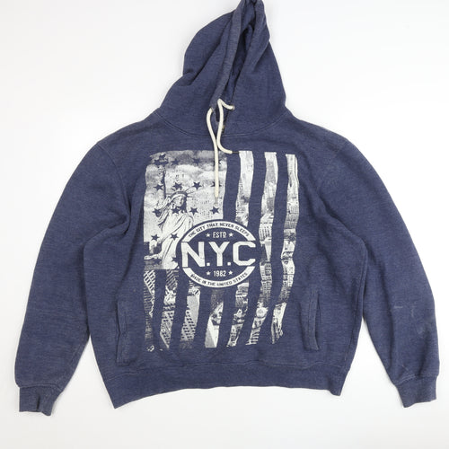 Cedar Wood State Men’s Blue XL NYC Graphic Pullover Hoodie