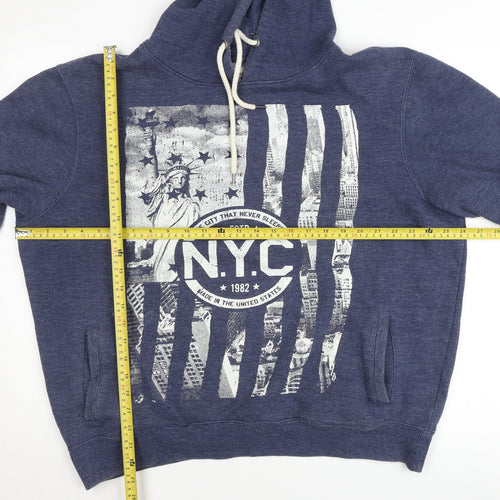 Cedar Wood State Men’s Blue XL NYC Graphic Pullover Hoodie
