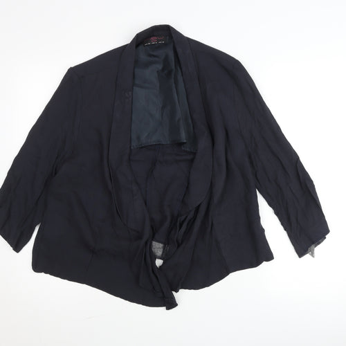 New Look Womens Black Cardigan Size 16 3/4 Sleeve Viscose
