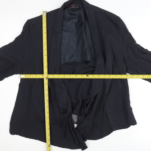 New Look Womens Black Cardigan Size 16 3/4 Sleeve Viscose