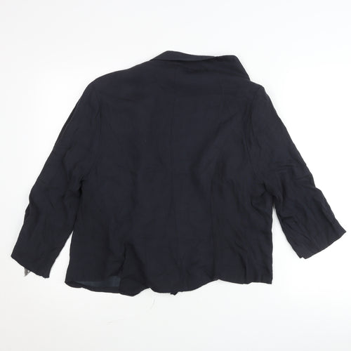 New Look Womens Black Cardigan Size 16 3/4 Sleeve Viscose
