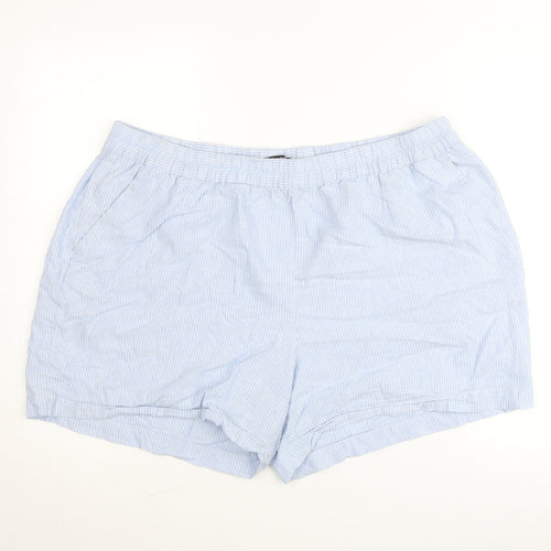 Dunnes Stores Women’s Blue Striped Cotton Casual Shorts XL