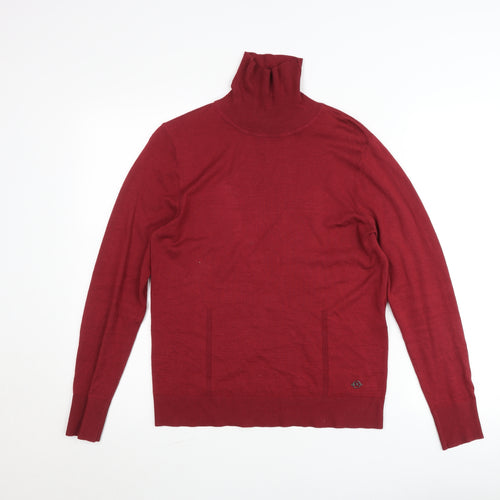 Bianca Women Red Roll Neck Long Sleeve Pullover Jumper Size 12