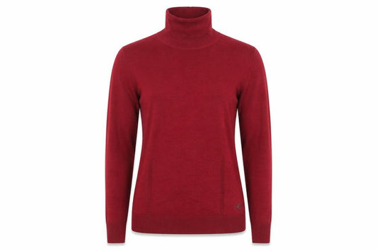 Front view of Bianca Women Red Roll Neck Long Sleeve jumper, size 12