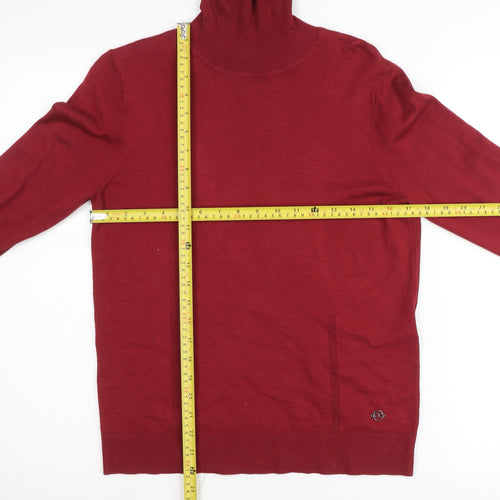 Bianca Women Red Roll Neck Long Sleeve Pullover Jumper Size 12