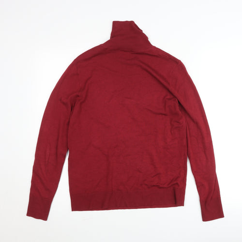 Bianca Women Red Roll Neck Long Sleeve Pullover Jumper Size 12