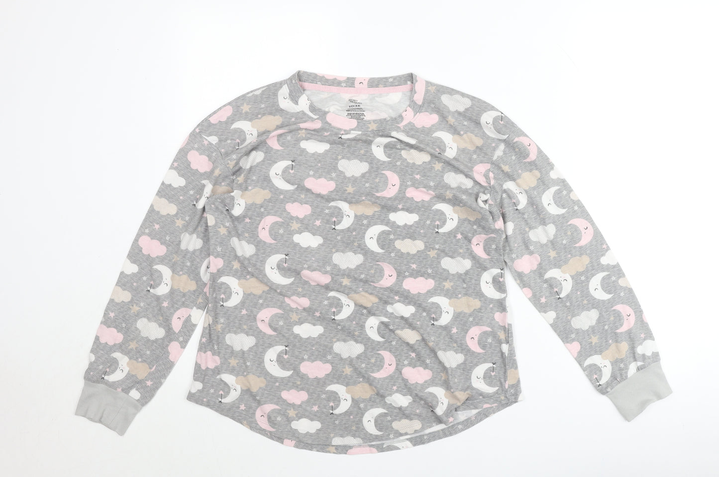 Secret Treasures Women’s Grey Pullover Jumper Size 6 Moon Star Print