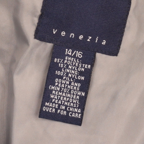 Venezia Womens Blue Puffer Jacket Coat Size 14 Insulated Winter