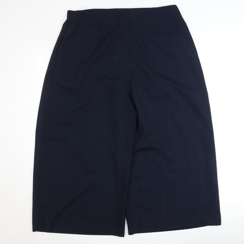 Warehouse Womens Blue Size 18 Cropped Wide-Leg Trousers