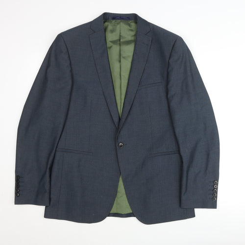 Remus Uomo Men’s Blue 40R Blazer Jacket Single Breasted Classic
