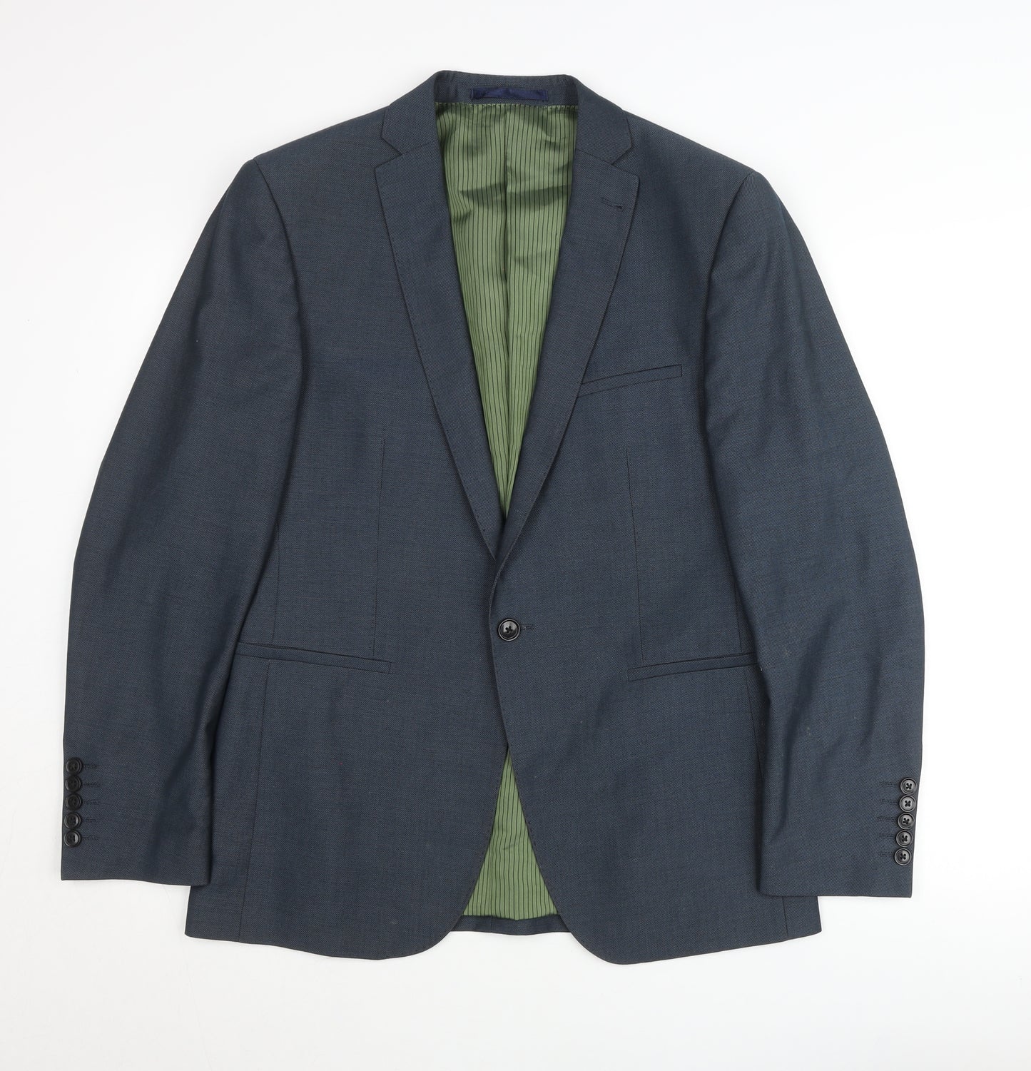 Remus Uomo Men’s Blue 40R Blazer Jacket Single Breasted Classic