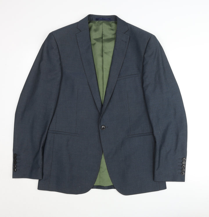 Remus Uomo Men’s Blue 40R Blazer Jacket Single Breasted Classic