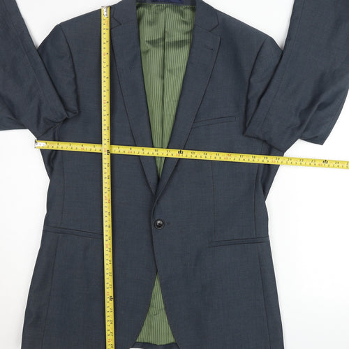 Remus Uomo Men’s Blue 40R Blazer Jacket Single Breasted Classic