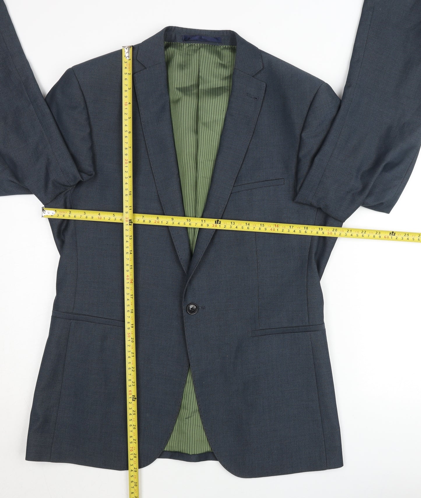 Remus Uomo Men’s Blue 40R Blazer Jacket Single Breasted Classic
