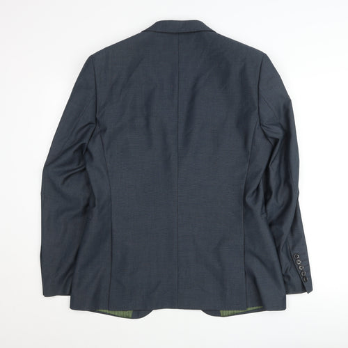 Remus Uomo Men’s Blue 40R Blazer Jacket Single Breasted Classic