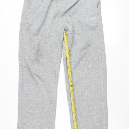 Azzurri Men’s Grey Sweatpants S Regular Fit Elastic Waist