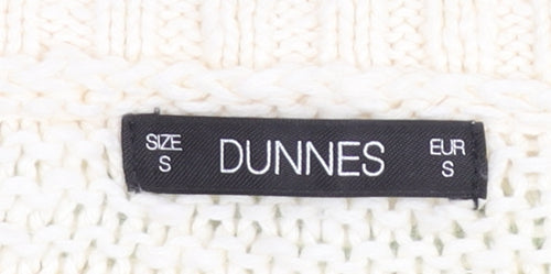 Dunnes Women’s Ivory Green Striped V-Neck Pullover Jumper Size S