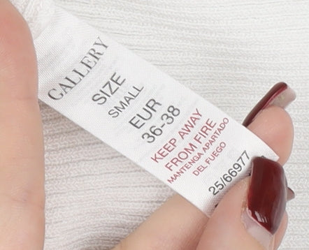 Gallery Women White Cotton Knit Tank Top Size S