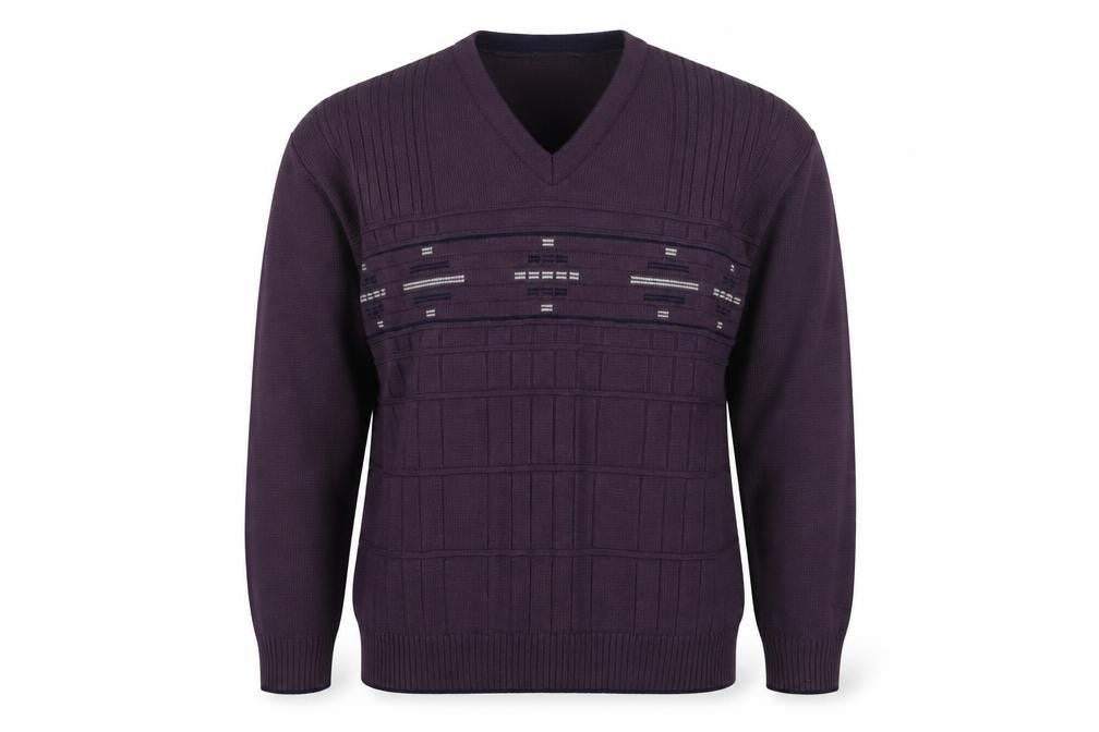 Dunnes Men’s Purple Medium V-Neck Pullover Jumper Knit