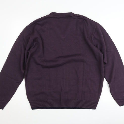 Dunnes Men’s Purple Medium V-Neck Pullover Jumper Knit
