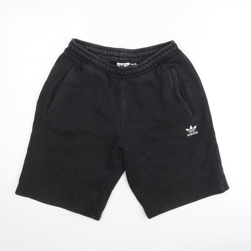 Adidas Men's Black Sweat Shorts S Regular Fit Casual Fleece