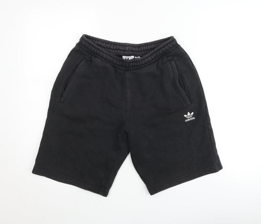 Adidas Men's Black Sweat Shorts S Regular Fit Casual Fleece