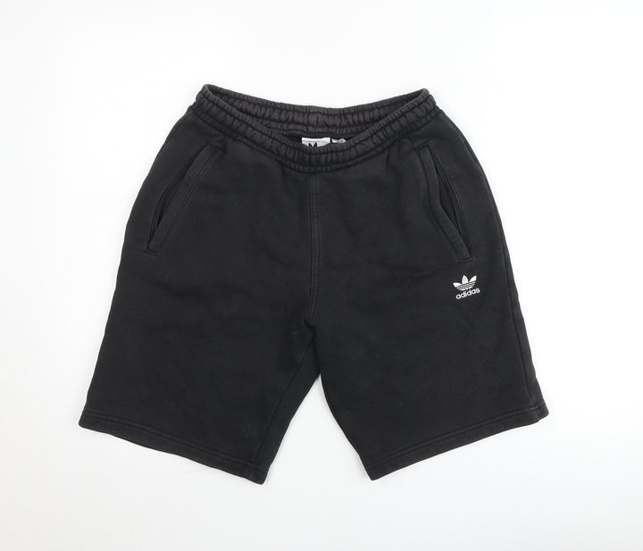 Adidas Men's Black Sweat Shorts S Regular Fit Casual Fleece