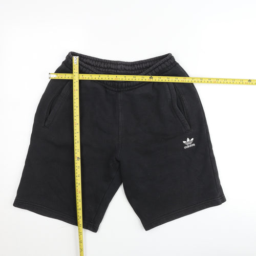 Adidas Men's Black Sweat Shorts S Regular Fit Casual Fleece
