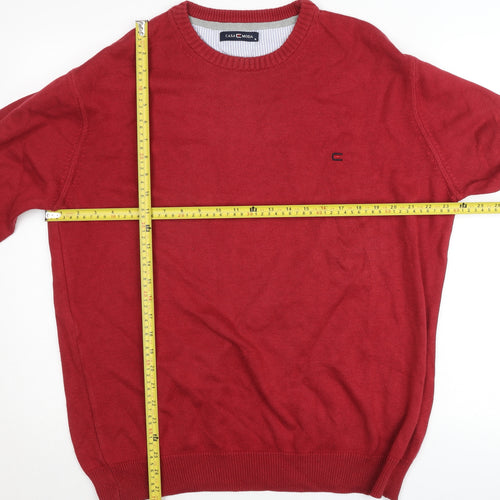 Casa Moda Men's Red XL Pullover Jumper Knit Cotton Crew Neck