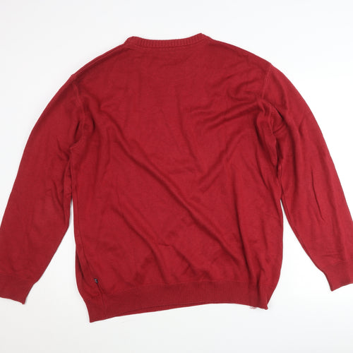 Casa Moda Men's Red XL Pullover Jumper Knit Cotton Crew Neck
