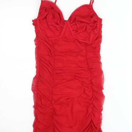 Pink Vanilla Women’s Red Bodycon Short Dress UK 10 Party Clubwear