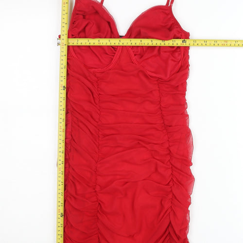 Pink Vanilla Women’s Red Bodycon Short Dress UK 10 Party Clubwear