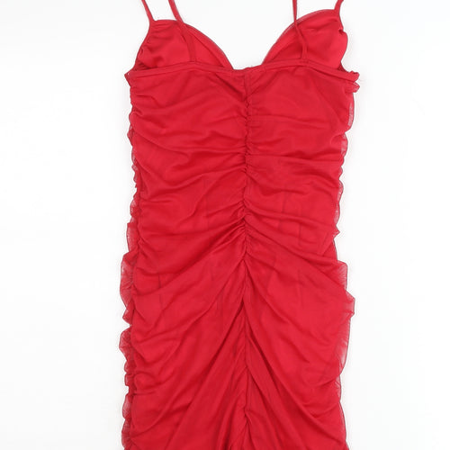 Pink Vanilla Women’s Red Bodycon Short Dress UK 10 Party Clubwear