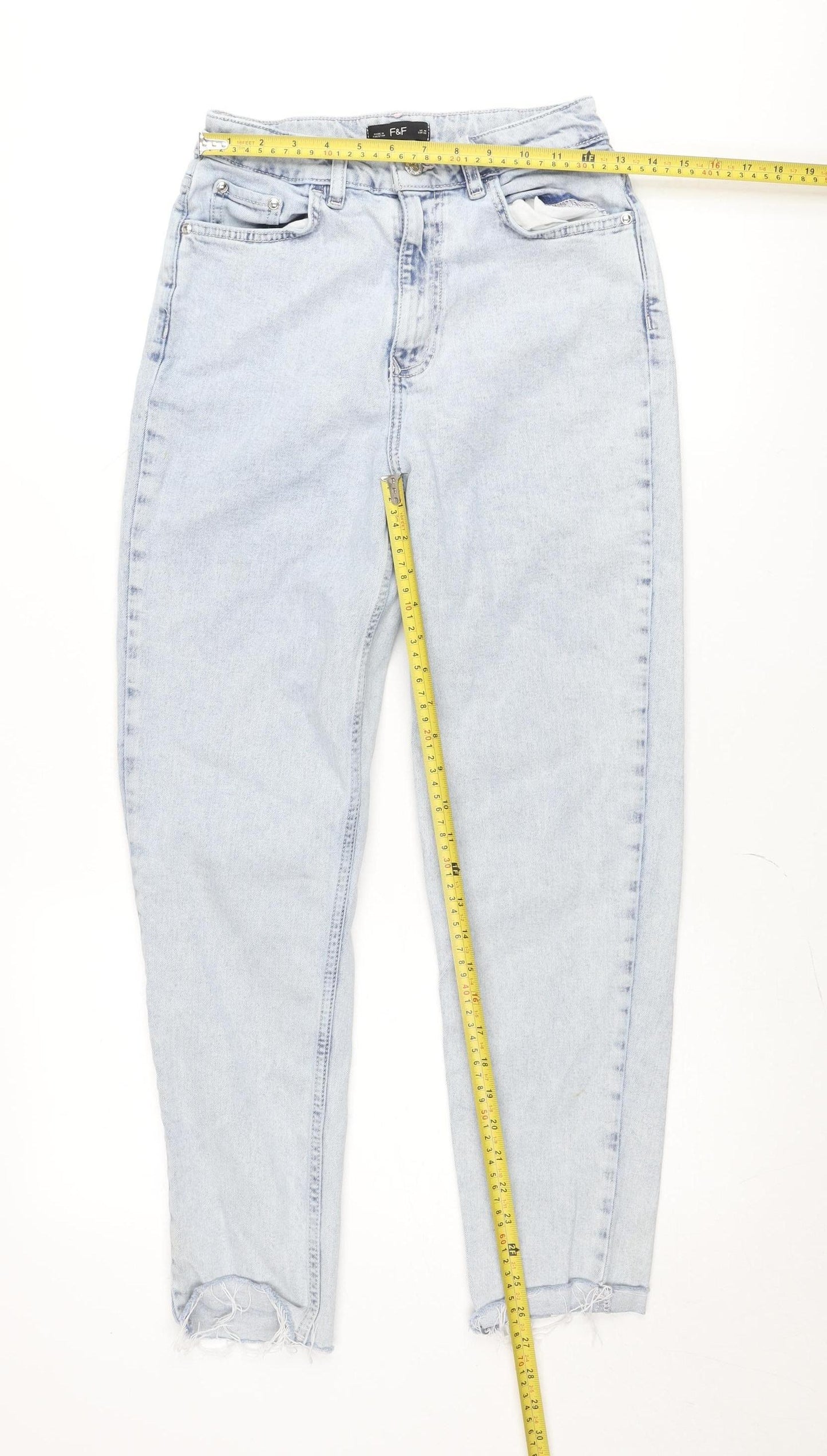 F&F Women’s Blue Mom Jeans Size 10 High Rise Relaxed Fit