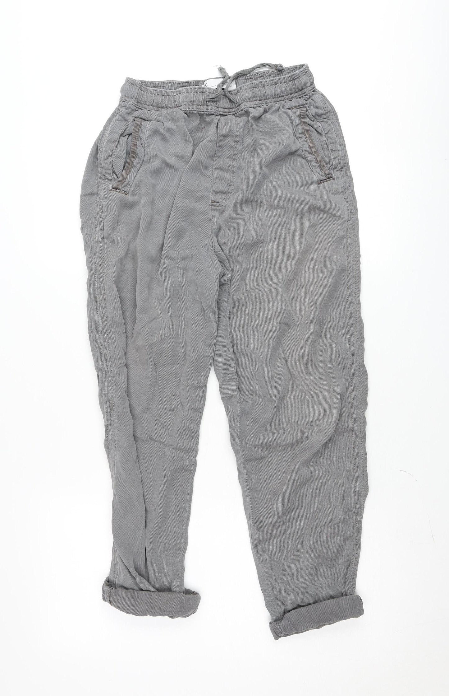 Primark Denim Co. Womens Grey XS Cargo Trousers Elastic Waist