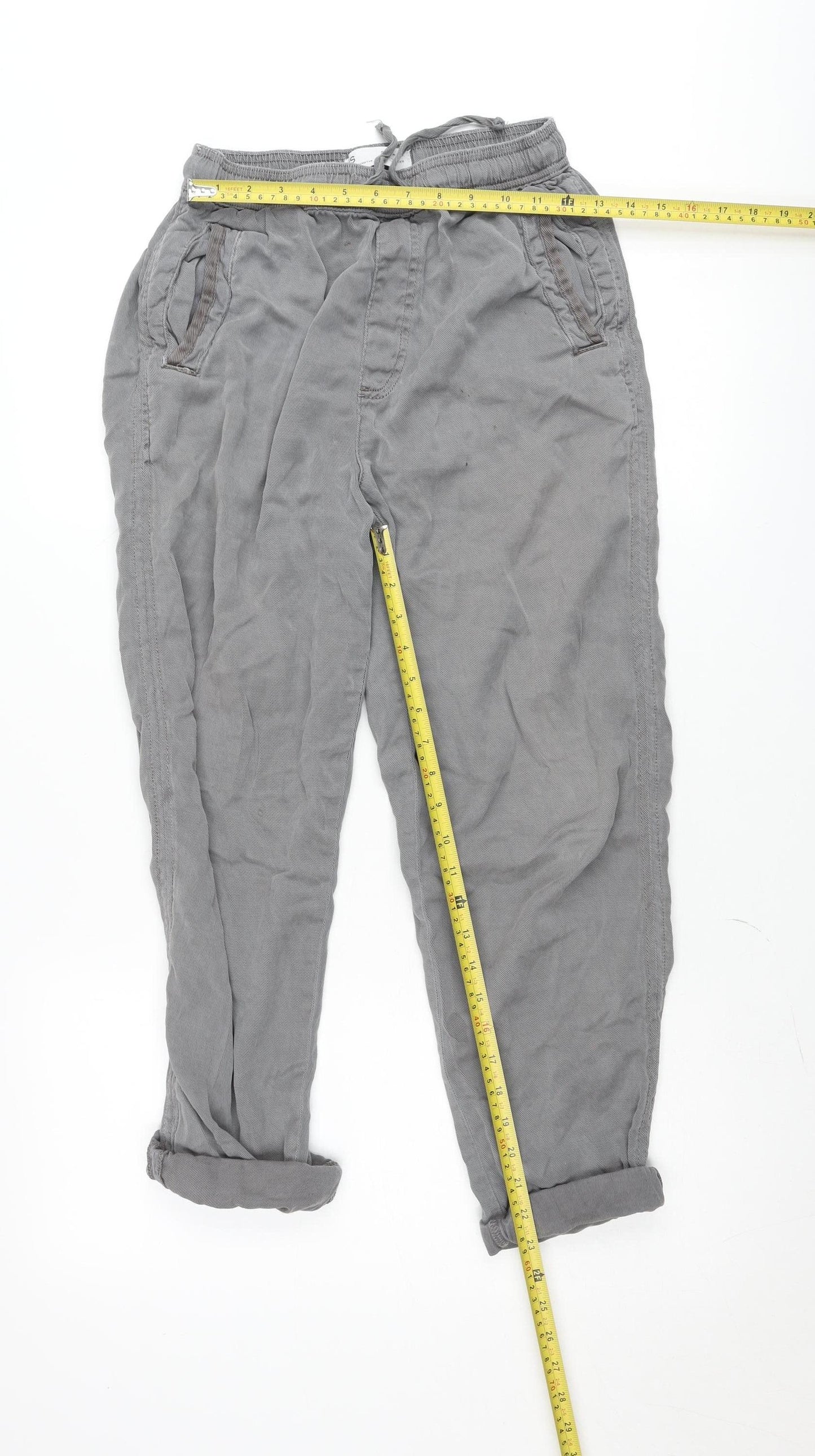Primark Denim Co. Womens Grey XS Cargo Trousers Elastic Waist