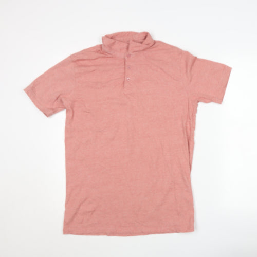 Dunnes Stores Men’s Pink Henley Short Sleeve T-Shirt Size L