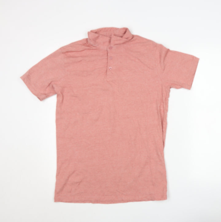Dunnes Stores Men’s Pink Henley Short Sleeve T-Shirt Size L