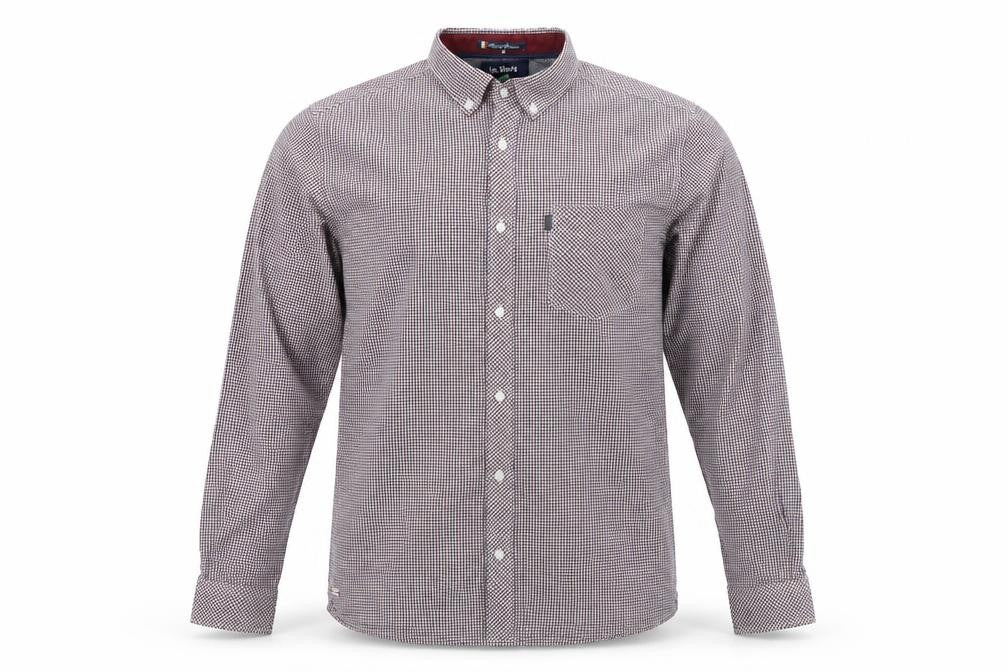 Le Shark Men's Multicoloured Checked Cotton Long Sleeve Dress Shirt L