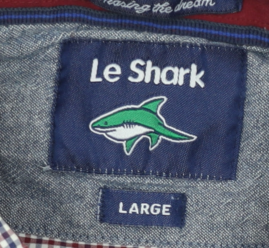 Le Shark Men's Multicoloured Checked Cotton Long Sleeve Dress Shirt L