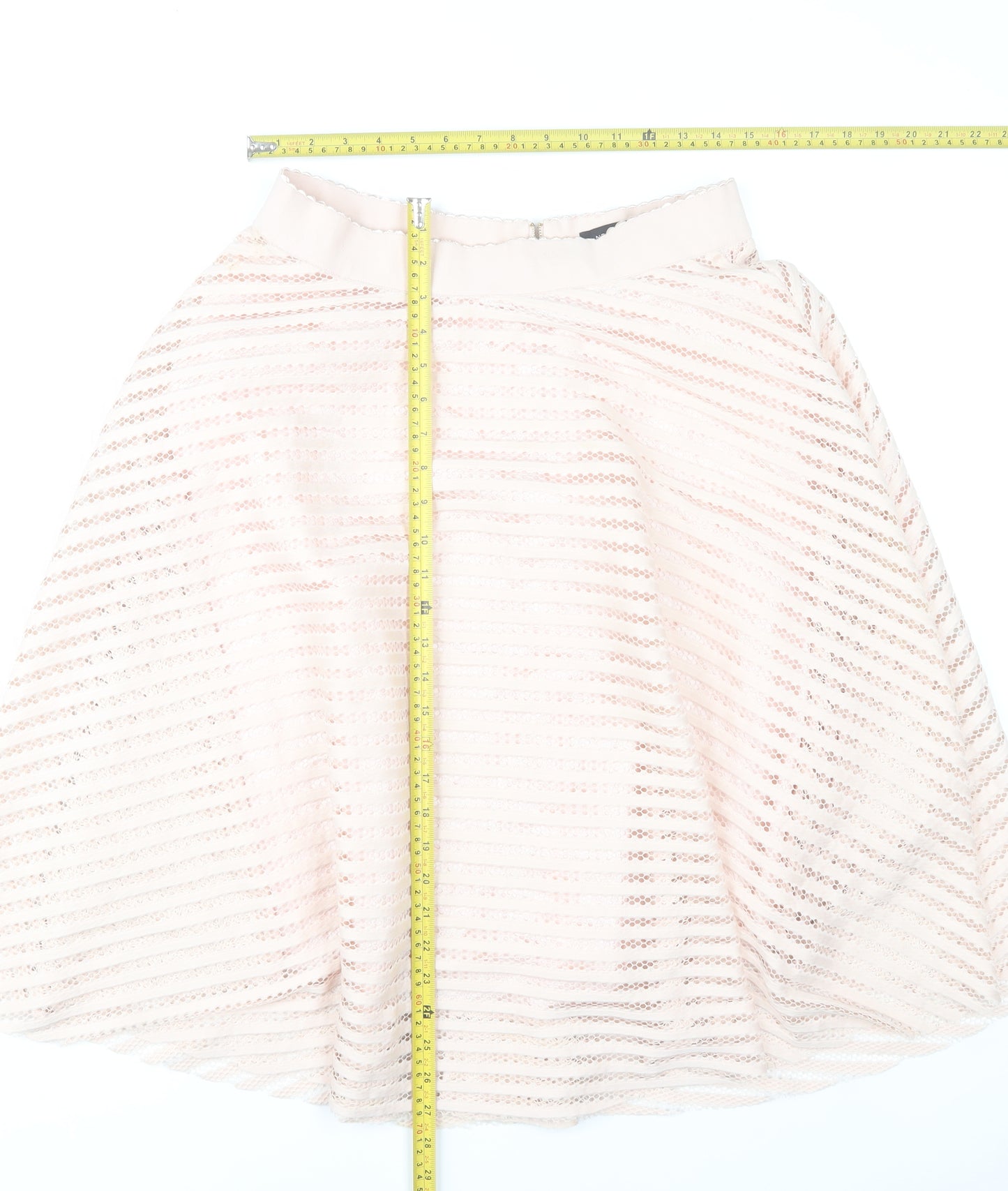 New Look Women’s Pink A-Line Lace Knee Length Skirt Size 14