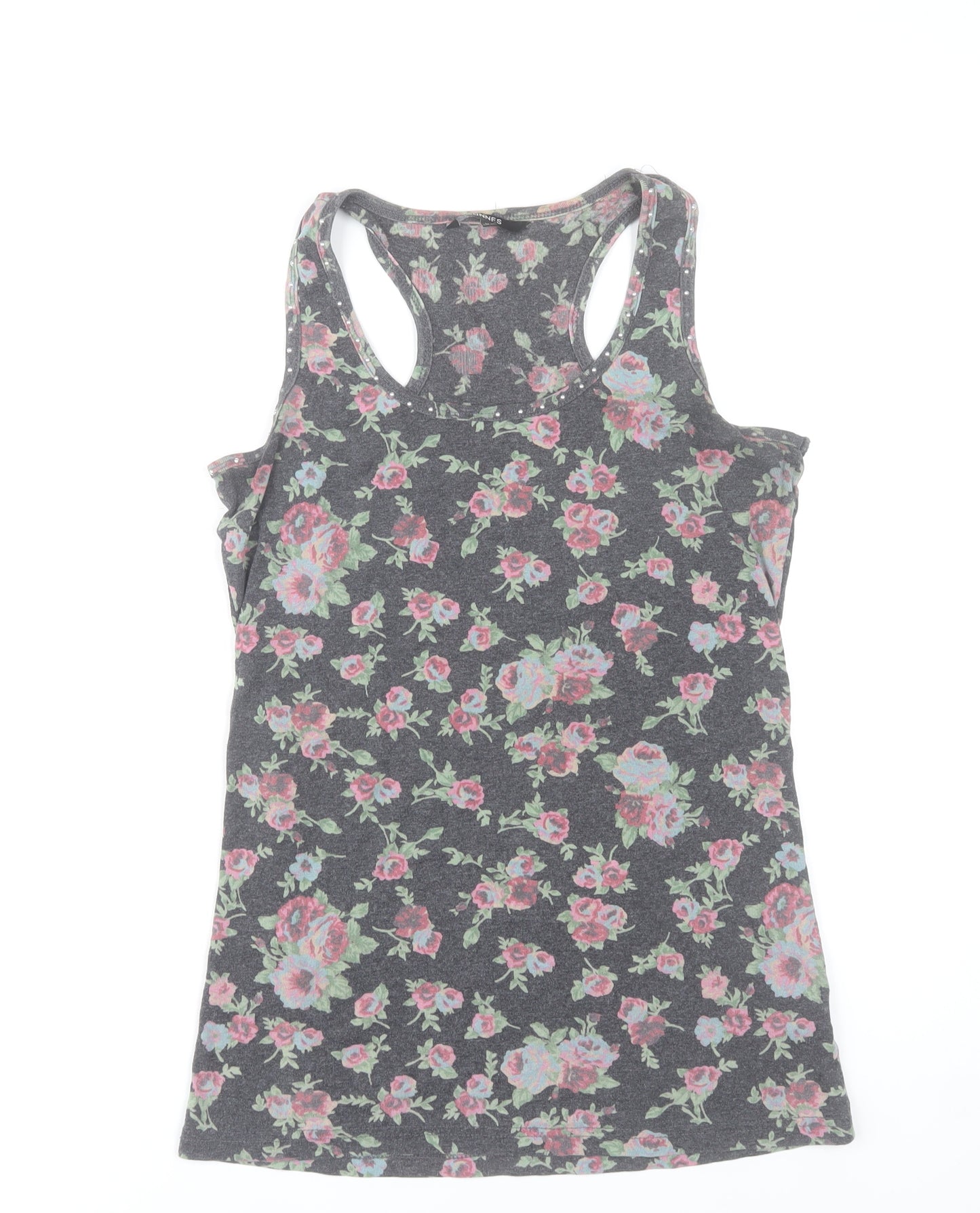 St. Bernard for Dunnes Womens Floral Tank Top Size 12 Grey